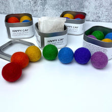 Load image into Gallery viewer, Catnip Infused Felted Balls with Recharging Tin