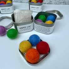 Load image into Gallery viewer, Catnip Infused Felted Balls with Recharging Tin